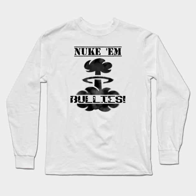 Nuke 'Em Bullies | Girl Empowerment Logo Black Long Sleeve T-Shirt by aRtVerse